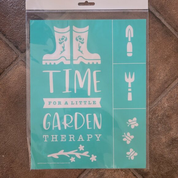 Garden Therapy ~ Reuseable silk screen stencil 8 1/2 x 11 - Picture 1 of 1